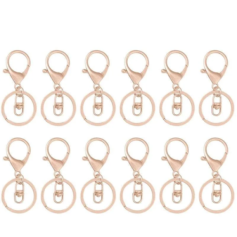 10X Rose Gold Swivel Lobster Clasp Keychains