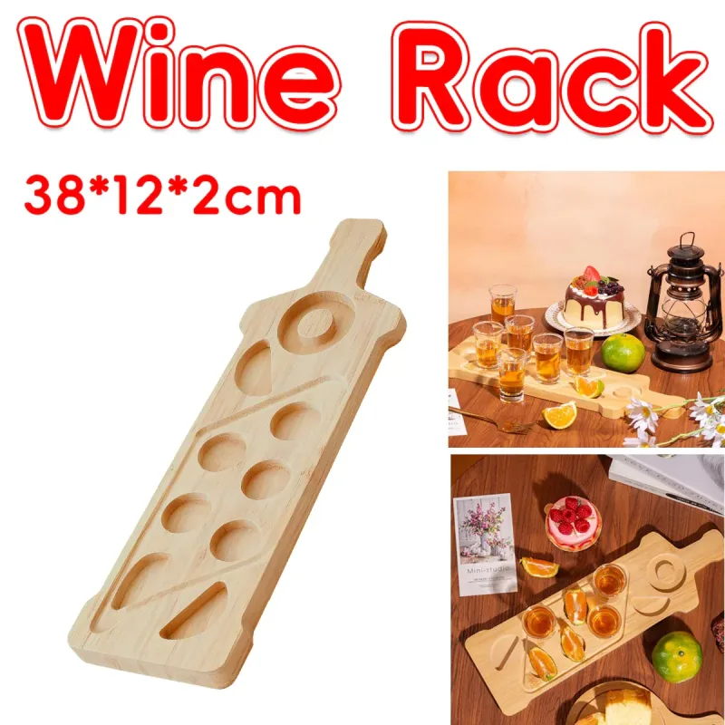 Bamboo Wine Glass and Condiment Rack Anti Slip Stable With Divided Compartments Bamboo Wine Glass and Condiment Rack Anti Slip Stable With Divided Compartments
