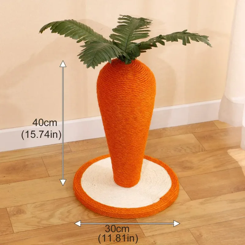 Carrot Cat Scratching Post Vertical Climbing Frame Interactive Toy for Cats