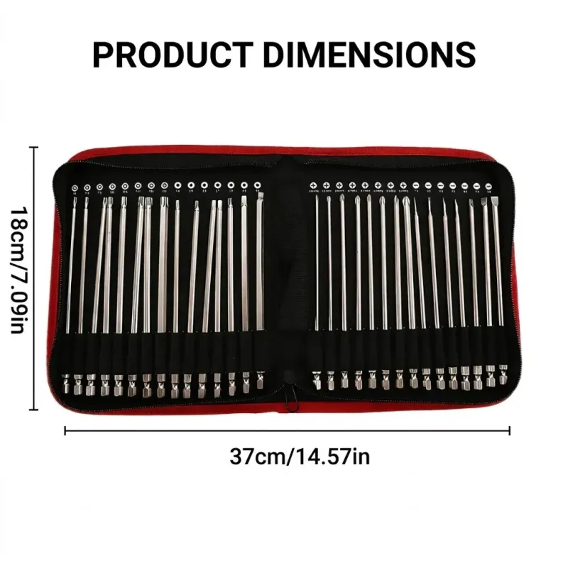 30Pcs 150mm Screwdriver Bit Set Power Tool Accessory Kit For Home Repair Use