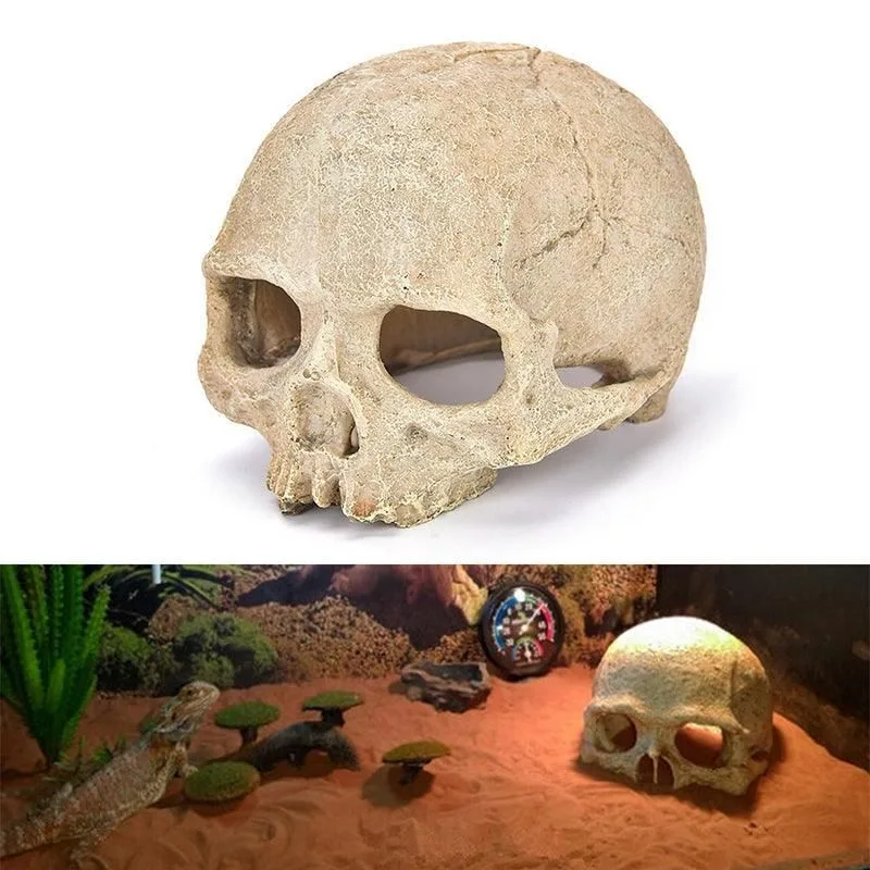 Artificial Fake Skull Head Bone Aquarium Ornament Fish Tank Decoration – Hat