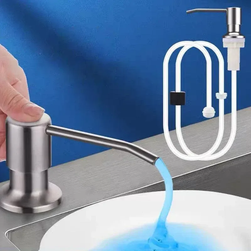 Stainless Steel Sink Soap Dispenser Extension Tube Kit Kitchen Sink Pumps Hand