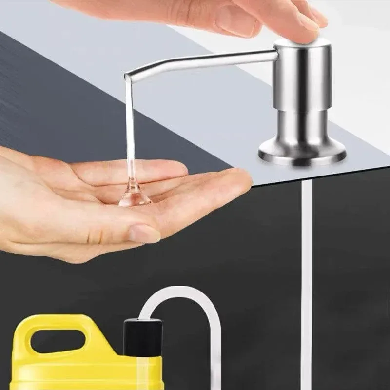 Stainless Steel Sink Soap Dispenser Extension Tube Kit Kitchen Sink Pumps Hand