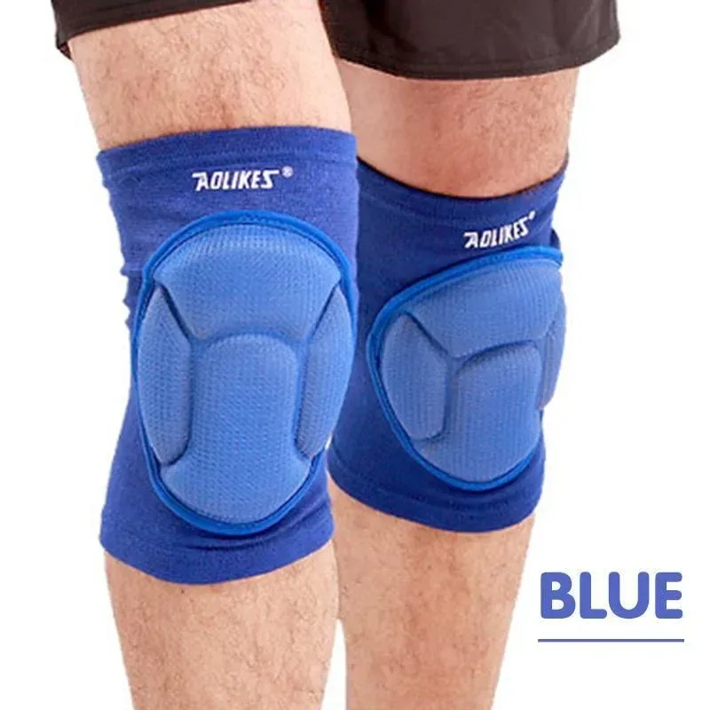 Knee Pad Crashproof Antislip Brace Leg Sleeve Protector Guard Support Men – Black*1 Pair