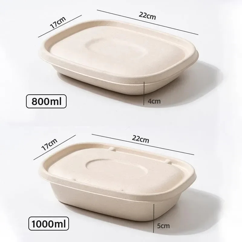 100X Food Preparation Burger Storages Cake Packaging Box Lunch Boxes – 1300ml-Primary