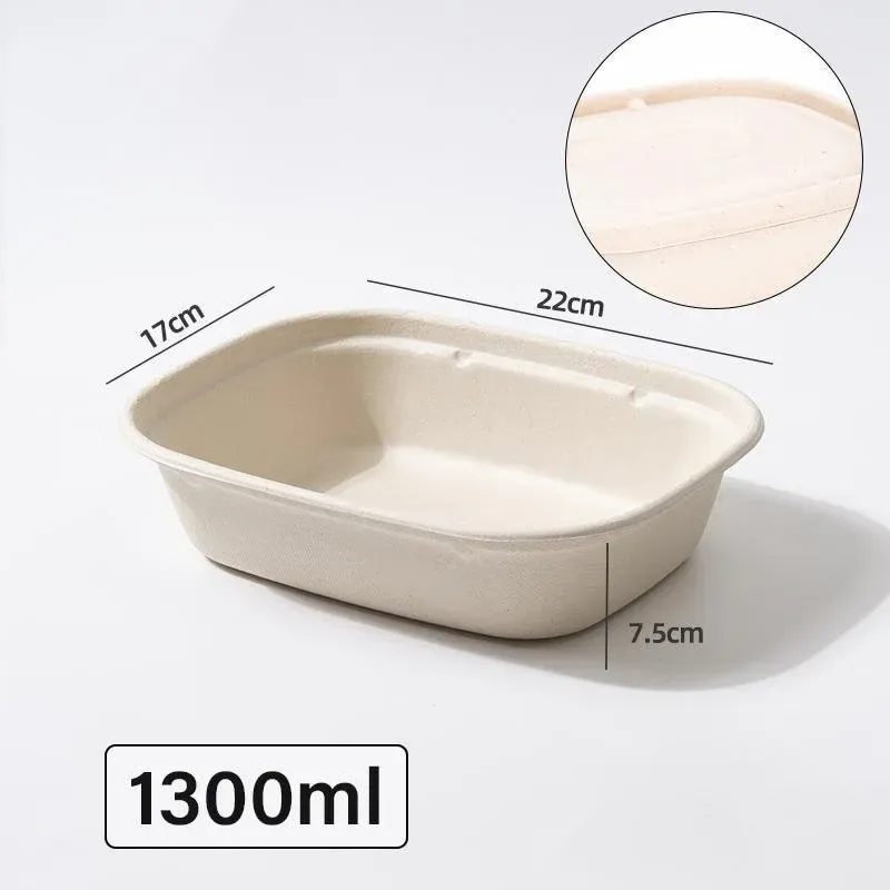 100X Food Preparation Burger Storages Cake Packaging Box Lunch Boxes – 1300ml-Primary