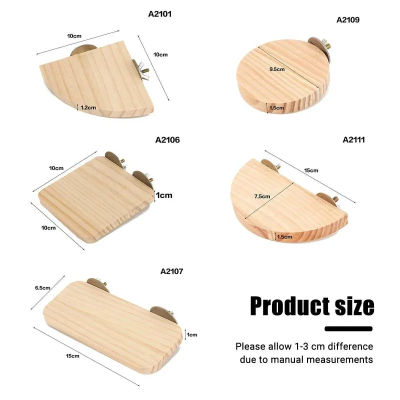 Hamster Parrot Play Stand Jump Platform Squirrel Cage Accessories Gear Pet Toy – A2111 (15*7.5*1.5cm)