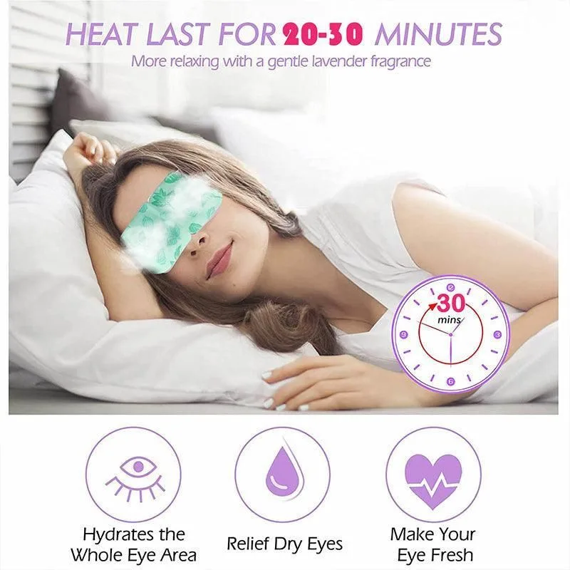 3Pcs Steam Warm Eye Pad Mask Relieve Fatigue Over Worked Eyes Comfortable Health