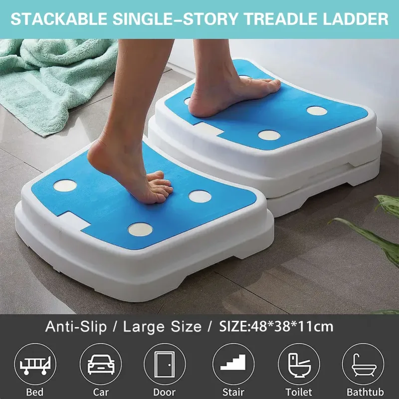 Stackable Bathroom Footstool Shower Seat Anti-Slip Durable Safe