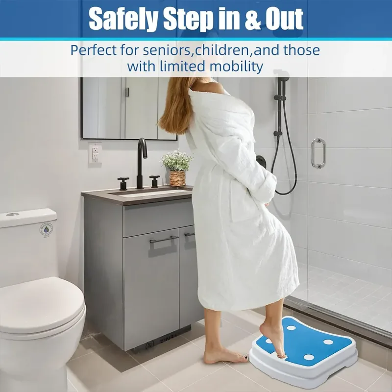 Stackable Bathroom Footstool Shower Seat Anti-Slip Durable Safe