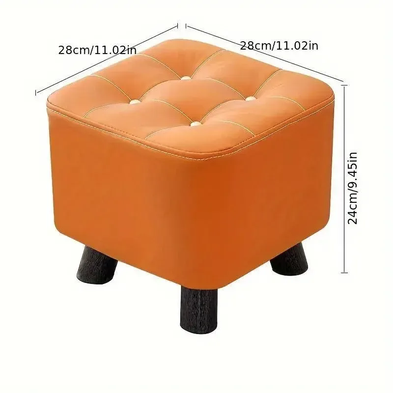 Small Stool Household Sofa Stool Shoes Changing Low Seat for Bedroom and Living – Green