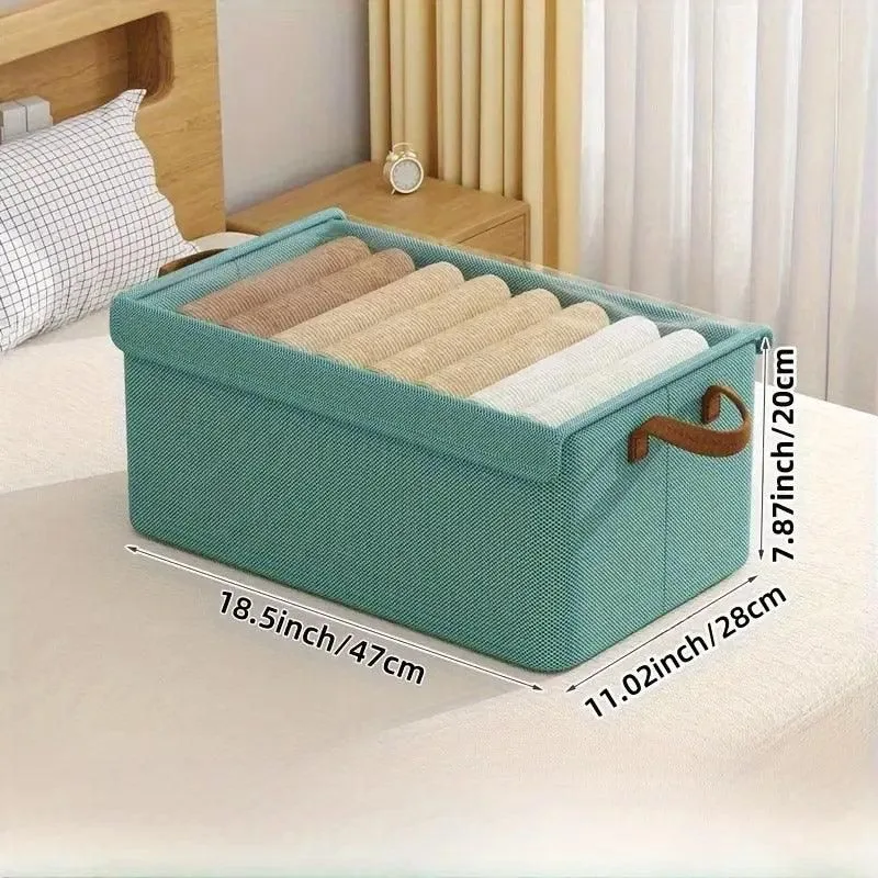 4pcs Foldable Clothes Storage Box Organizer Fabric Storage Box for Organization – Grey