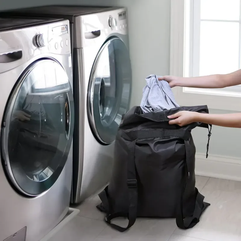 Backpack Laundry Bag Polyester Drawstring Storage Bag for Students Travel