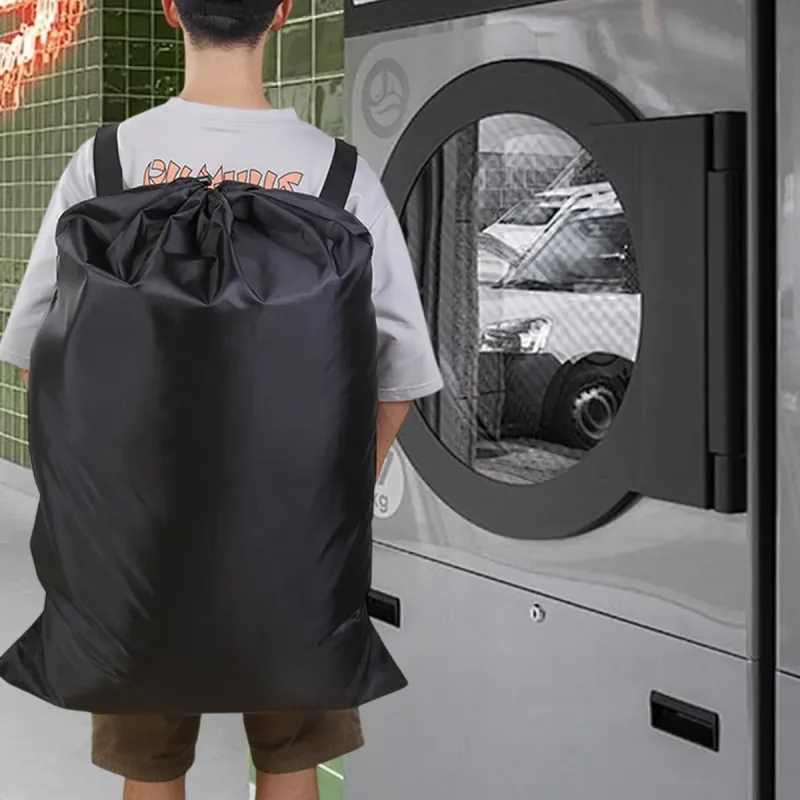 Backpack Laundry Bag Polyester Drawstring Storage Bag for Students Travel