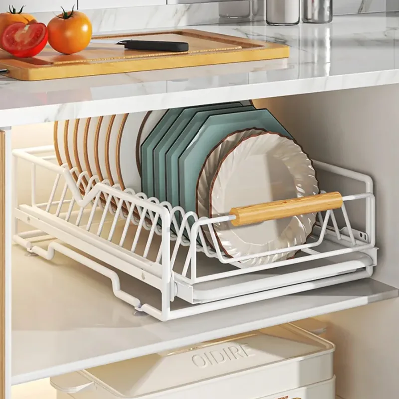 Pull Out Storage Rack Kitchen Dish Bowl Organiser Carbon Steel 40 x 30 x 13cm – Bowl Rack