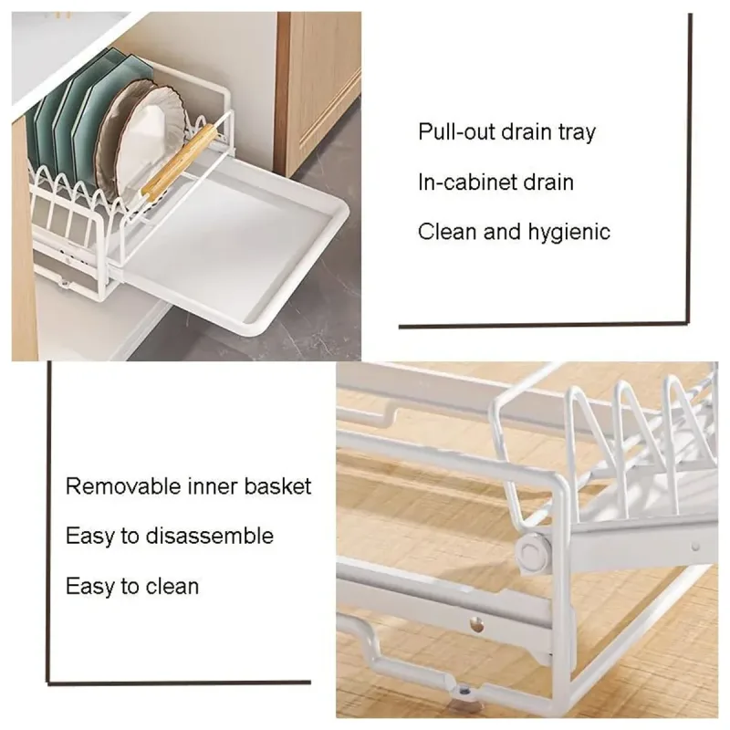 Pull Out Storage Rack Kitchen Dish Bowl Organiser Carbon Steel 40 x 30 x 13cm – Bowl Rack