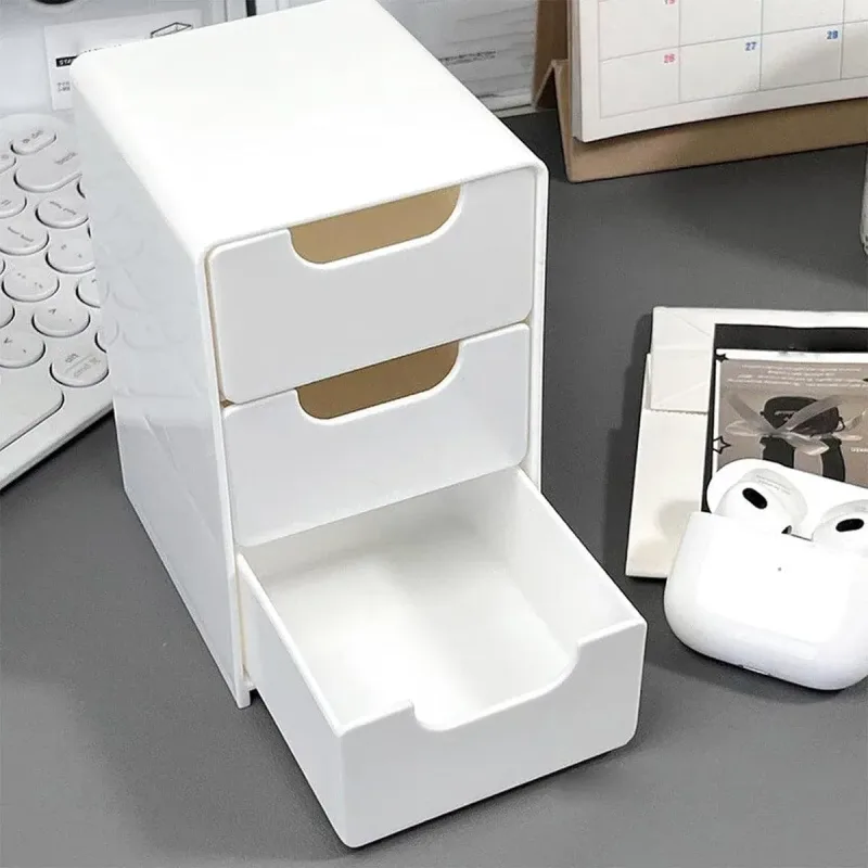 Mini Desktop Organiser Box Portable Storage Box for Office Home Desk Accessories