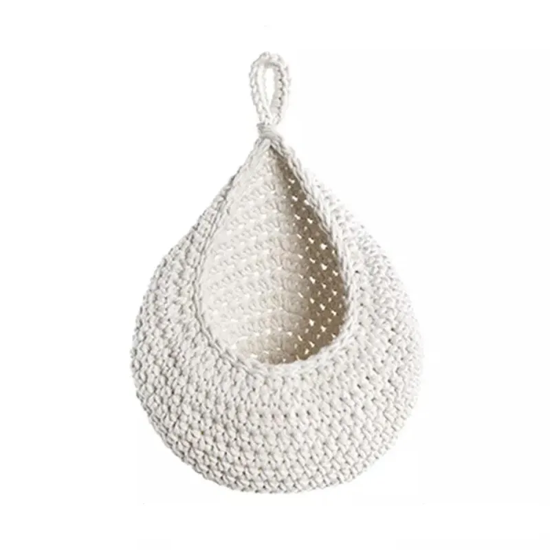 Cotton Rope Woven Storage Basket Wall Mount Fruit Vegetable Organizer Container – Max