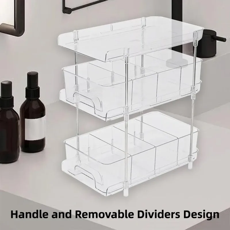3 Layer Transparent Storage Rack Multi Functional Organizer Shelf Clear for Home