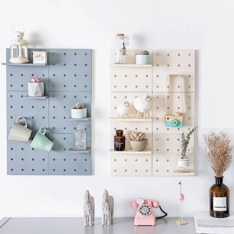 4PCS Pegboard Storage Rack Hanging Shelf Durable Space Saving