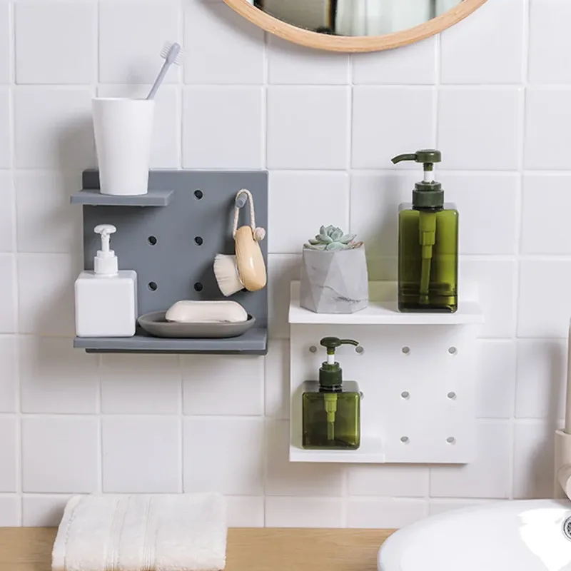 4PCS Pegboard Storage Rack Hanging Shelf Durable Space Saving