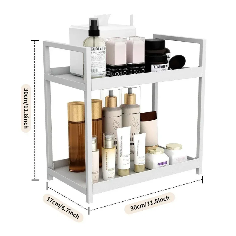 Multi-layer Cosmetic Storage Rack Desktop Organizer for Bathroom Dormitory Use – Black