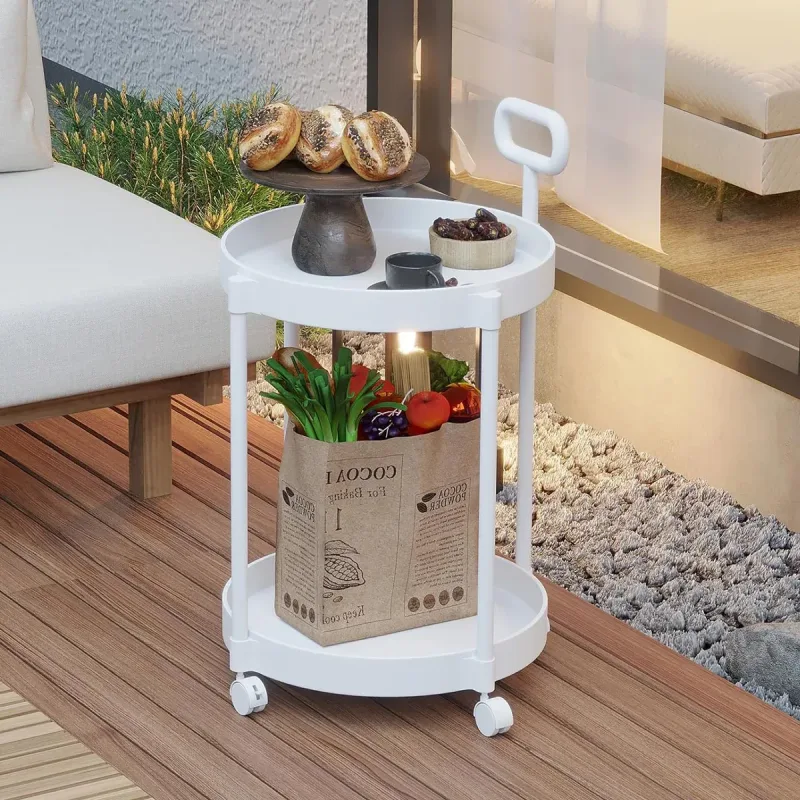 Cream Style Home Coffee Table Movable Creative Sofa Side Table Bedside Table