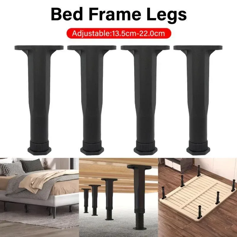 4pcs Adjustable Bed Frame Feet Ribbed Furniture Support Legs Sturdy Foundation 4pcs Adjustable Bed Frame Feet Ribbed Furniture Support Legs Sturdy Foundation