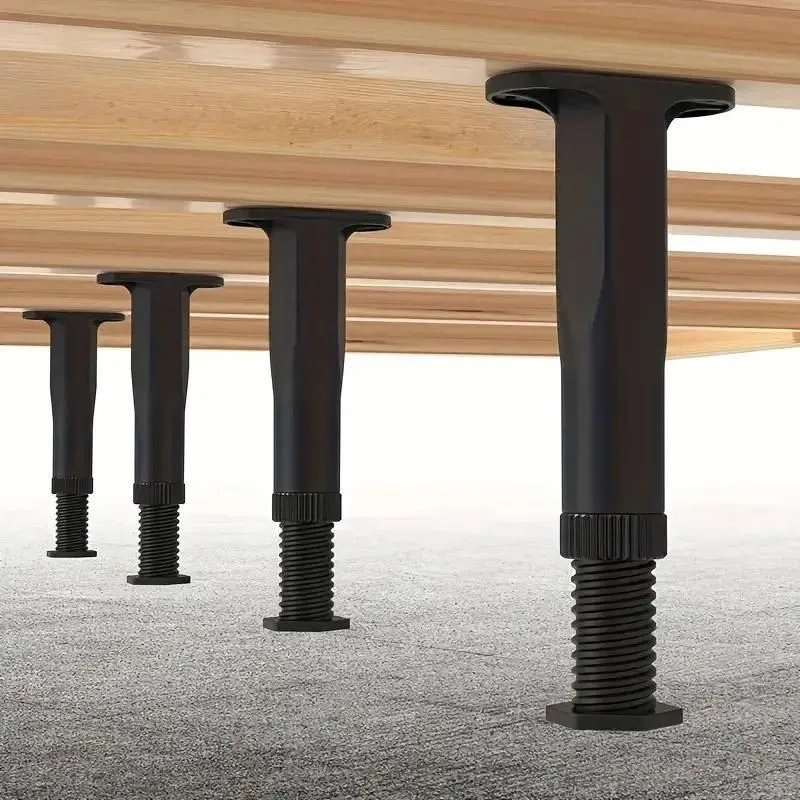 4pcs Adjustable Bed Frame Feet Ribbed Furniture Support Legs Sturdy Foundation