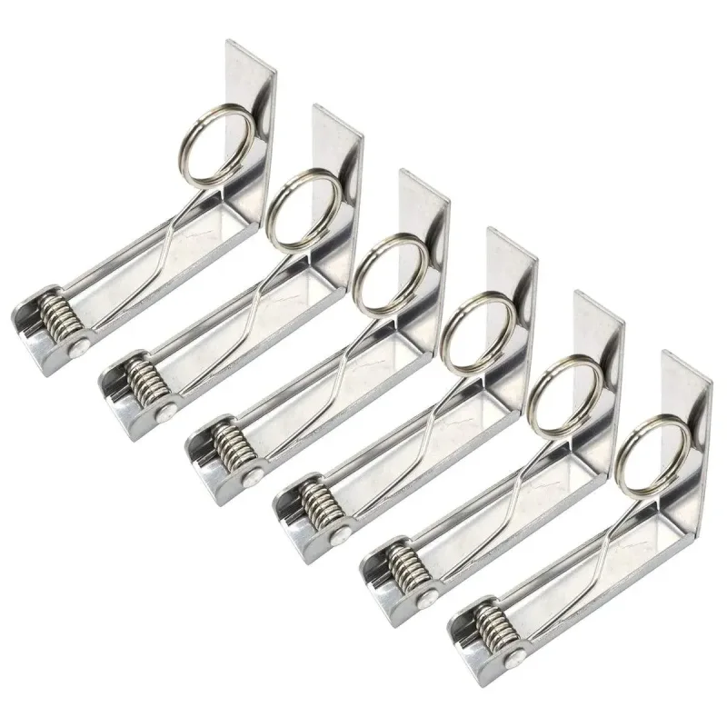 6pcs Stainless Steel Tablecloth Clips Table Cover Holders for Desktop Picnic