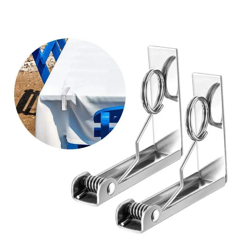 6pcs Stainless Steel Tablecloth Clips Table Cover Holders for Desktop Picnic