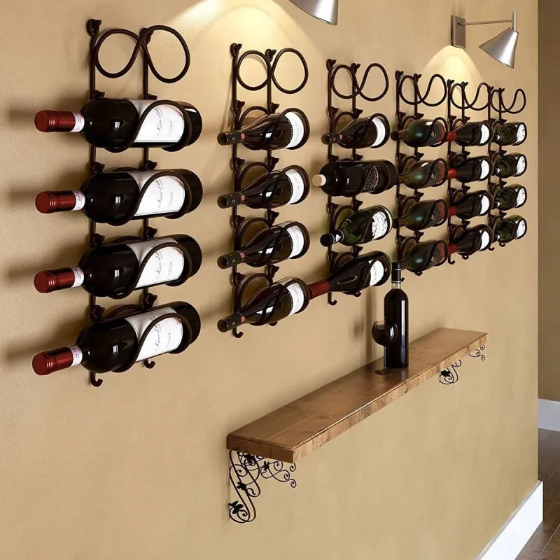 Multifunctional Wall Mounted Bathroom Storage Rack Multi Layer Towel and Wine