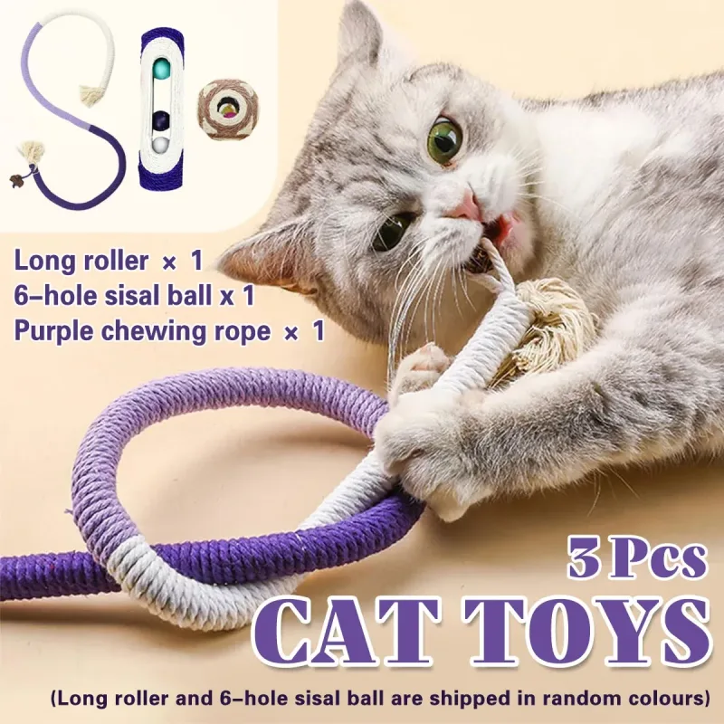Cat Biting Rope Toy Teeth Grinding Teasing Stick Interactive Play Toy For Cats Cat Biting Rope Toy Teeth Grinding Teasing Stick Interactive Play Toy For Cats