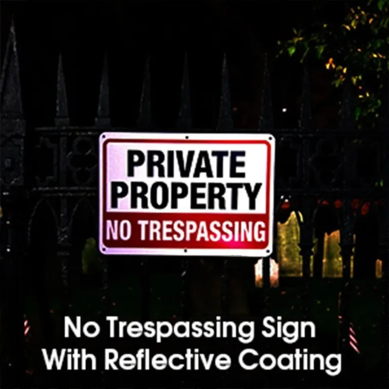 4PCS Reflective Surveillance Warning Signs Metal Security Camera Notice Durable