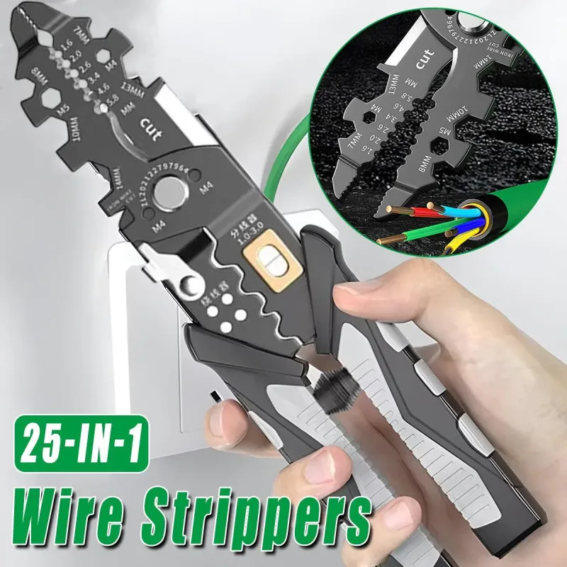 25in1 Wire Stripping Pliers Multi Function Cable Splitter Cutter Winding Tool 25in1 Wire Stripping Pliers Multi Function Cable Splitter Cutter Winding Tool