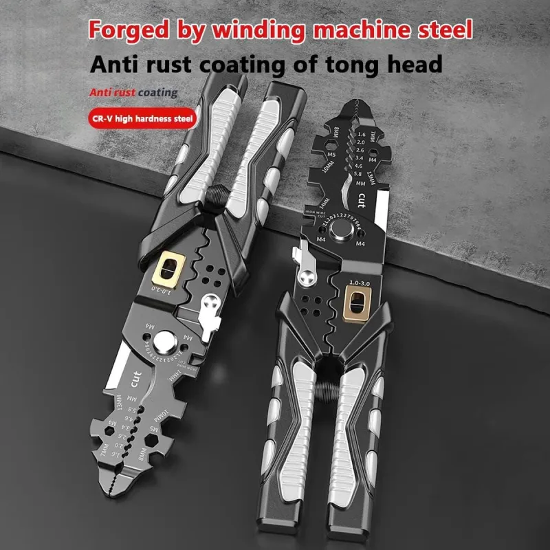 25in1 Wire Stripping Pliers Multi Function Cable Splitter Cutter Winding Tool
