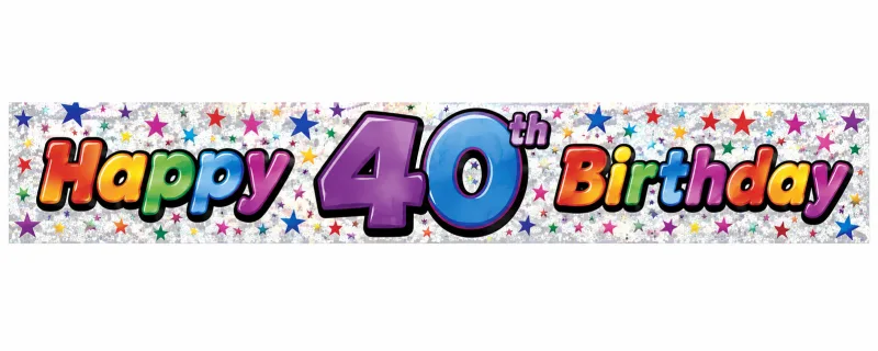 2.6m Happy 40th Birthday Party Banner 2.6m Happy 40th Birthday Party Banner