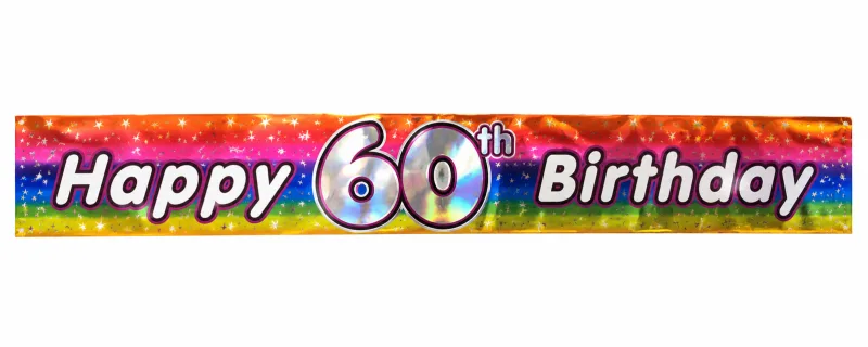 2.6m Happy 60th Birthday Party Banner