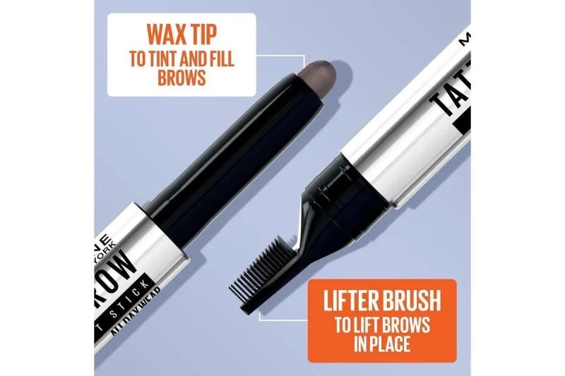 2x Maybelline Tattoo Studio Brow Lift Stick Waterproof Smudge – 255 Soft Brown