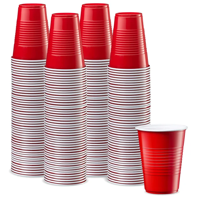 720x 9oz (266ml) Premium Plastic Red Cups Extra Strong PET BPA Free