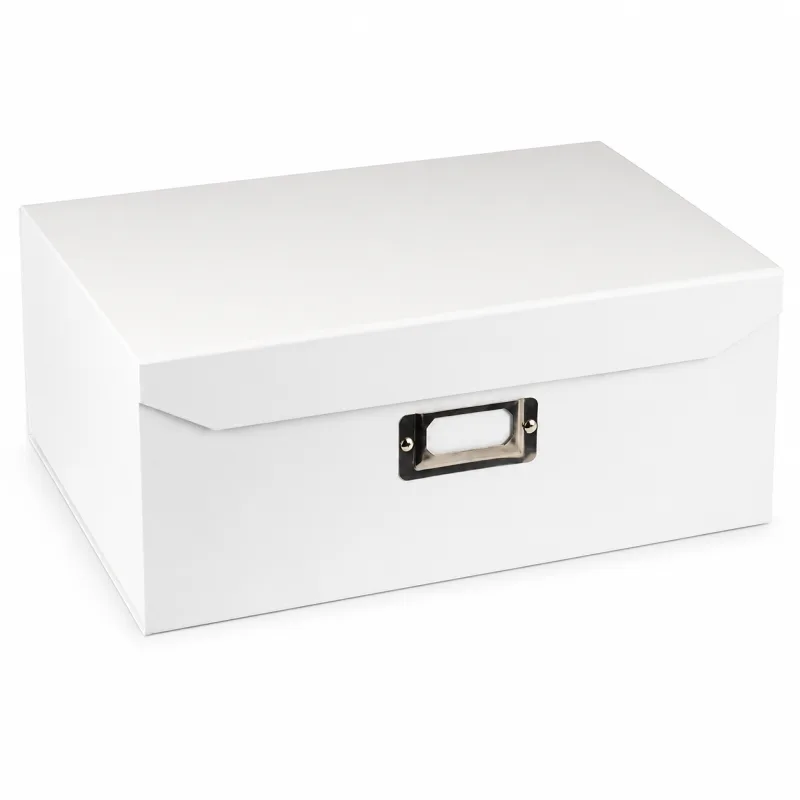 6x Italplast Eazi Fold A5 Paper Document Storage Box in White