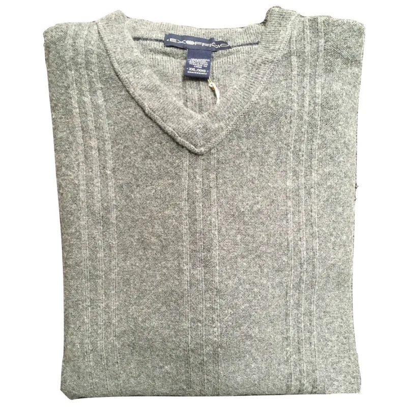 ExOfficio Mens Soy’r V-Neck Knit Sweater Jumper Pullover Eco Wool Warm Quick Dry – XL