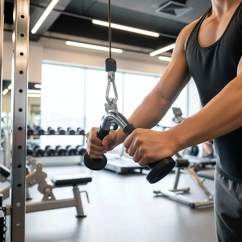 Randy & Travis Rubber-Coated Tricep Pushdown Bar Attachment