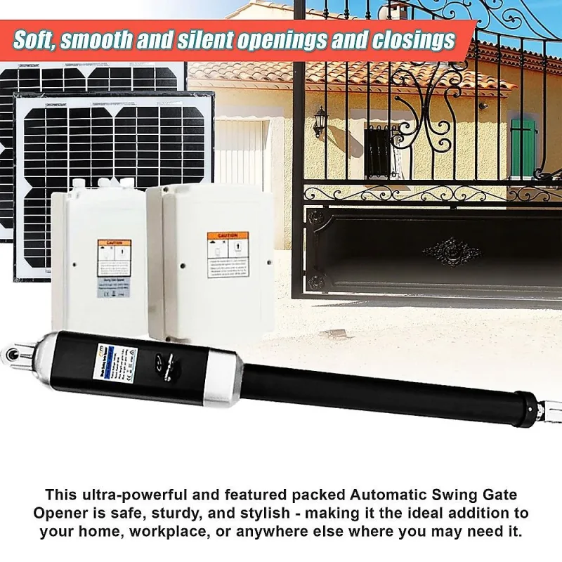 Electric Swing Gate Opener with 20w Solar Kit for Gates up to 500kg