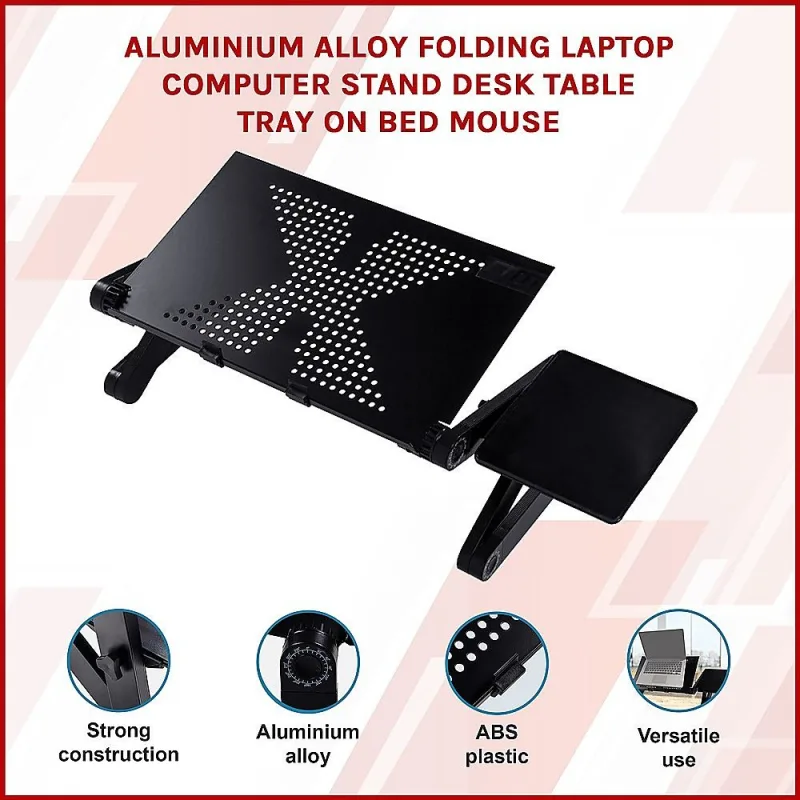 Aluminium Alloy Folding Laptop Stand Desk Table with Mouse Tray