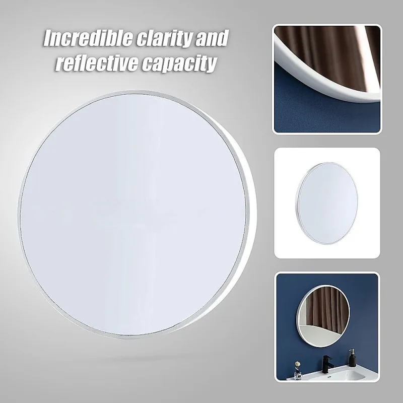 70cm Round Wall Mirror Bathroom Makeup Mirror by Della Francesca