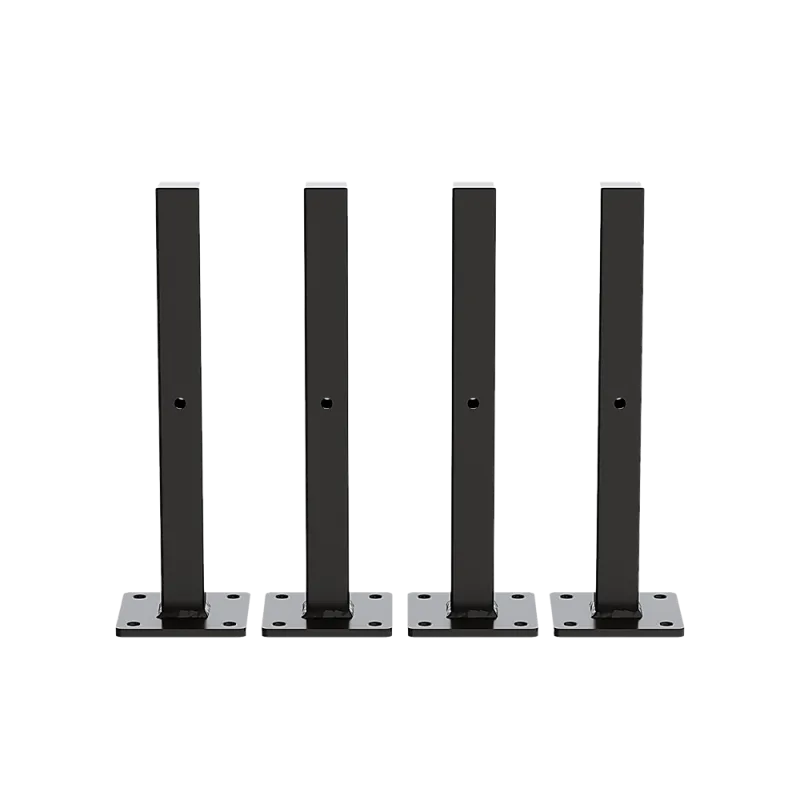 20cm Floating Shelf Brackets Industrial Metal Shelving Supports 4-Pack – Black