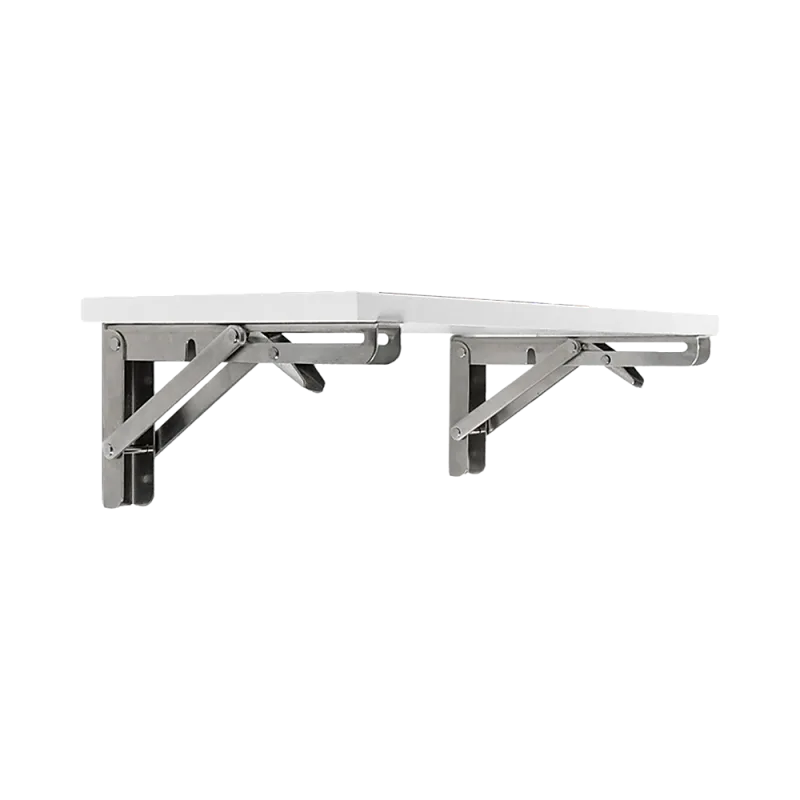 2x 20″ Stainless Steel Folding Table Bracket Shelf Bench 50kg Load Heavy Duty