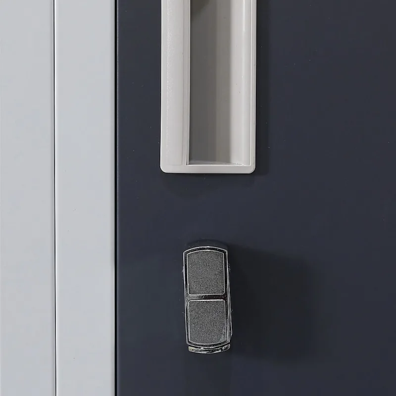 12-Door Steel Locker – Grey with Charcoal Door, Padlock-operated