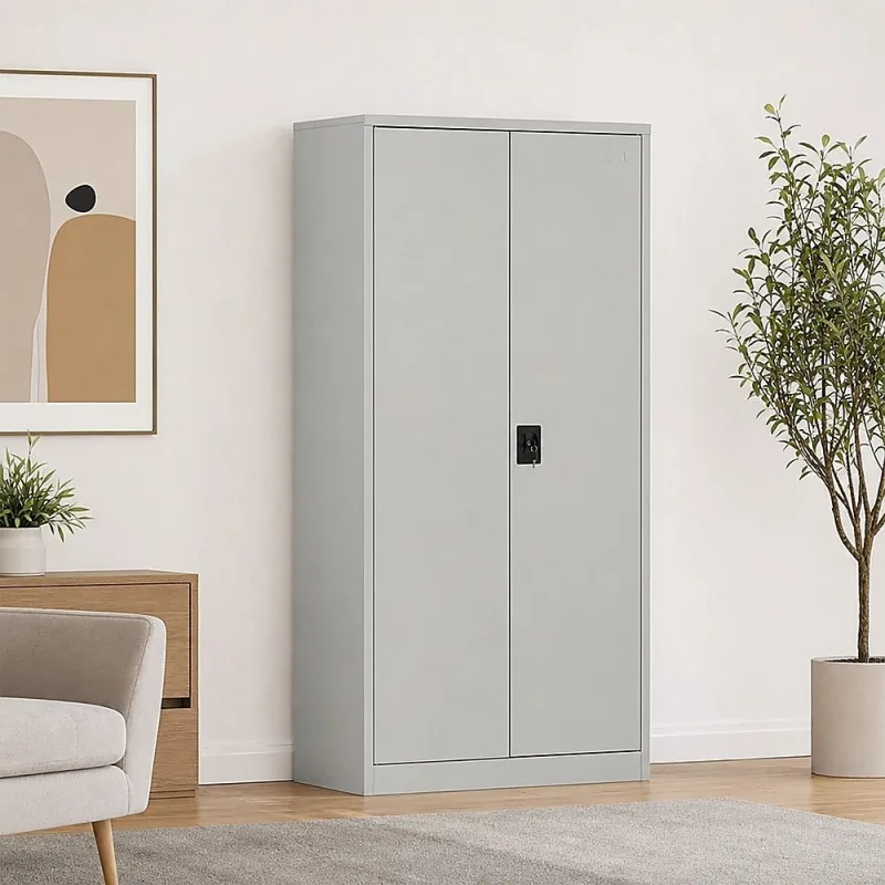 Two-Door Metal Cabinet Shelf Storage for Home Office Gym Two-Door Metal Cabinet Shelf Storage for Home Office Gym